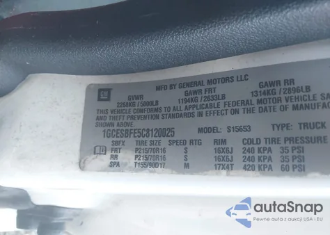 2012 Chevrolet Colorado Work Truck from USA, damaged, VIN 1GCESBFE5C8120025